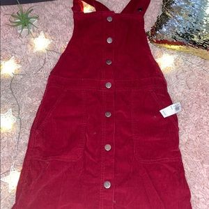 Red Youth Extra Large Button Up Overall Dress